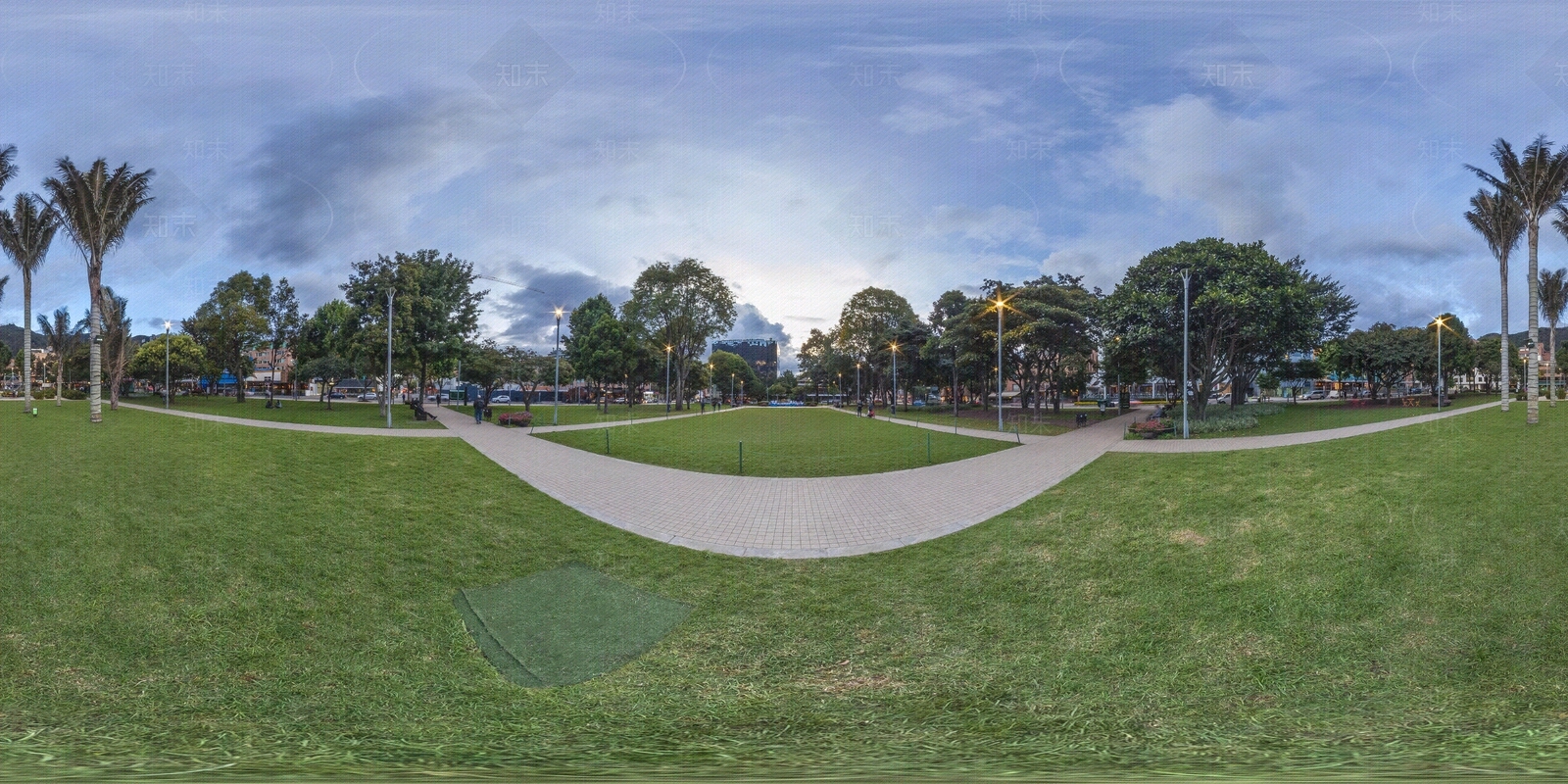 HDR绿化广场全景贴图下载【ID:1104992247】
