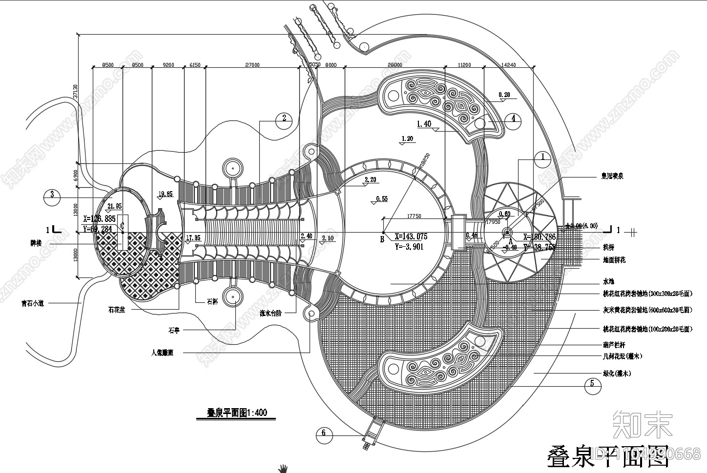 40多套跌水喷泉方案cad施工图下载【ID:1104990668】