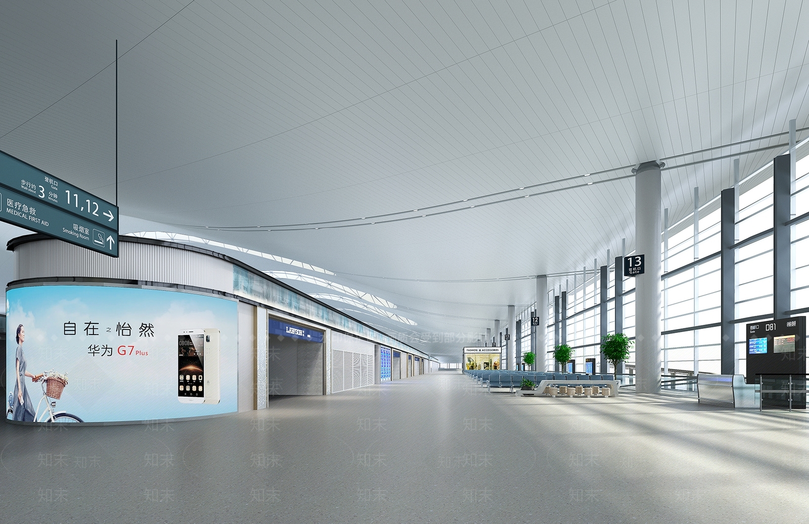 现代机场候车大厅3D模型下载【ID:1105004326】