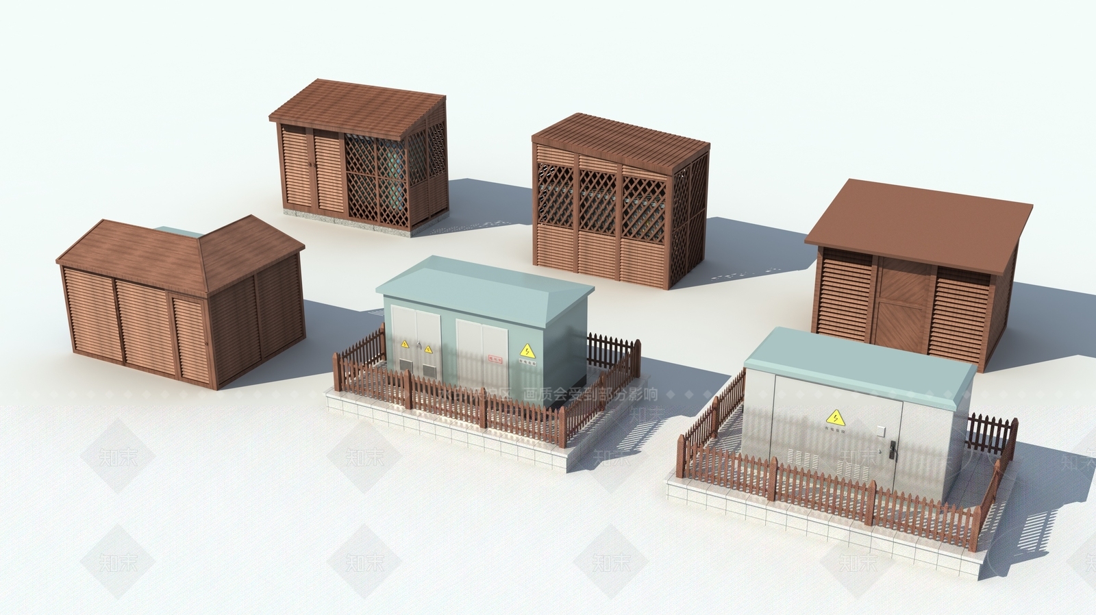 新中式配电房3D模型下载【ID:1105005814】