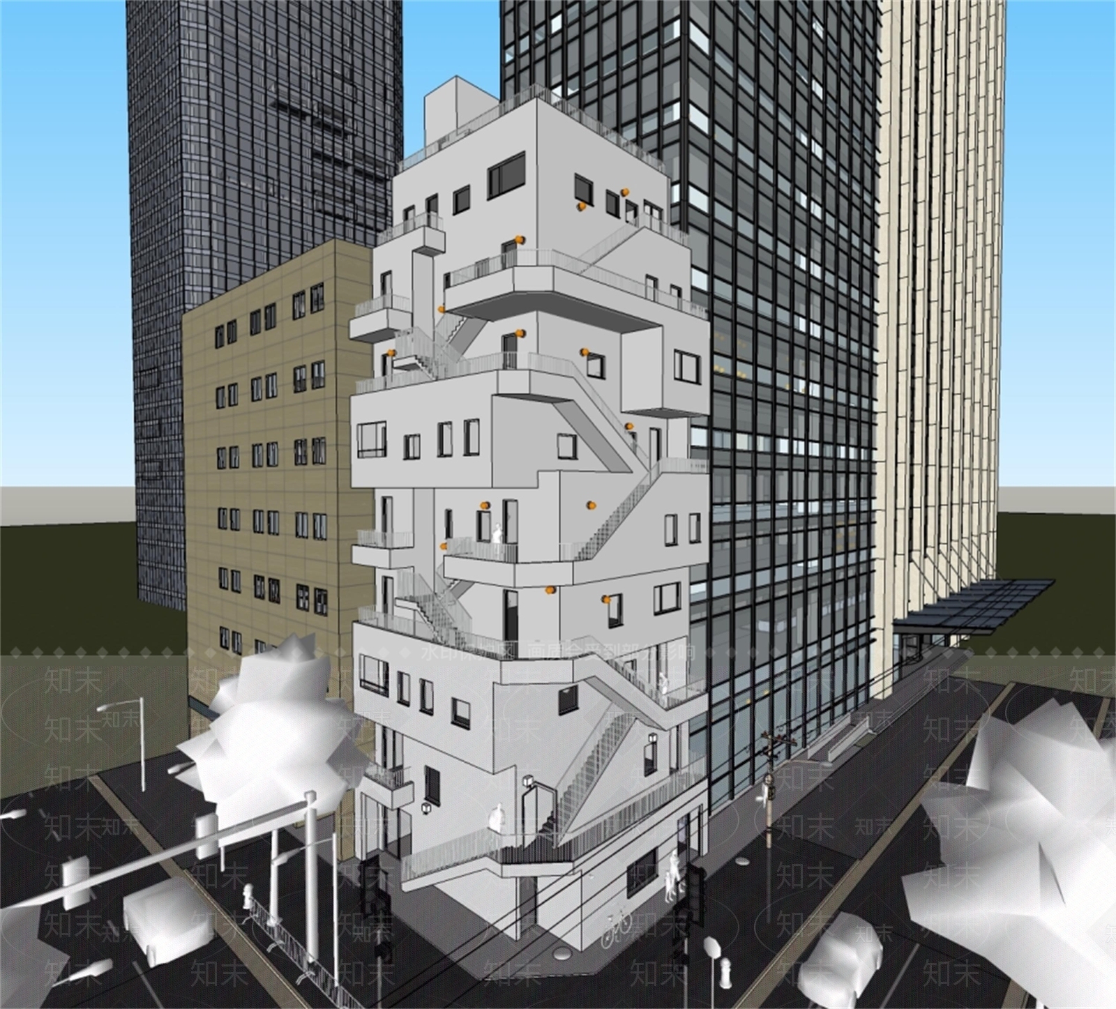现代其他金融建筑SU模型下载【ID:1105009387】