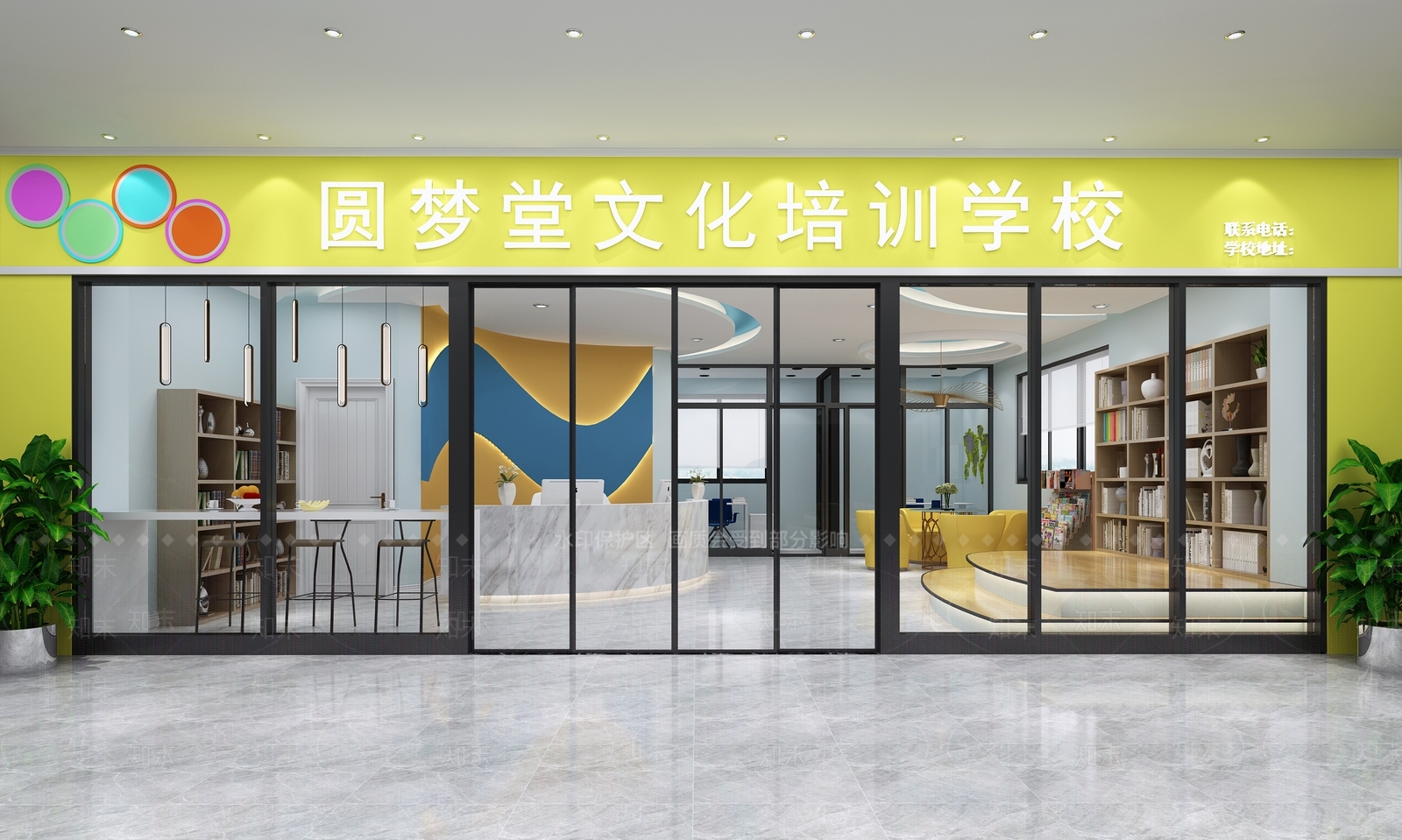 现代培训机构大厅3D模型下载【ID:1105016987】