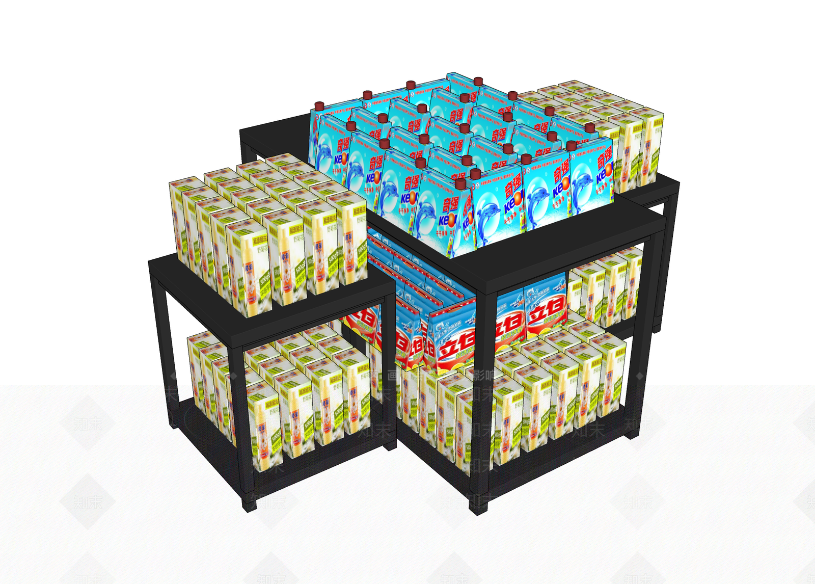 现代洗涤用品货架SU模型下载【ID:1105032306】