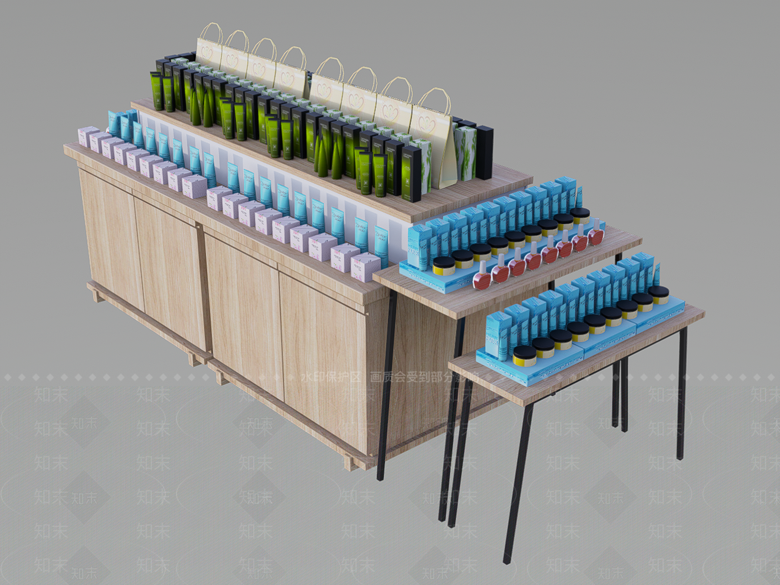 现代护肤品货架SU模型下载【ID:1105032575】