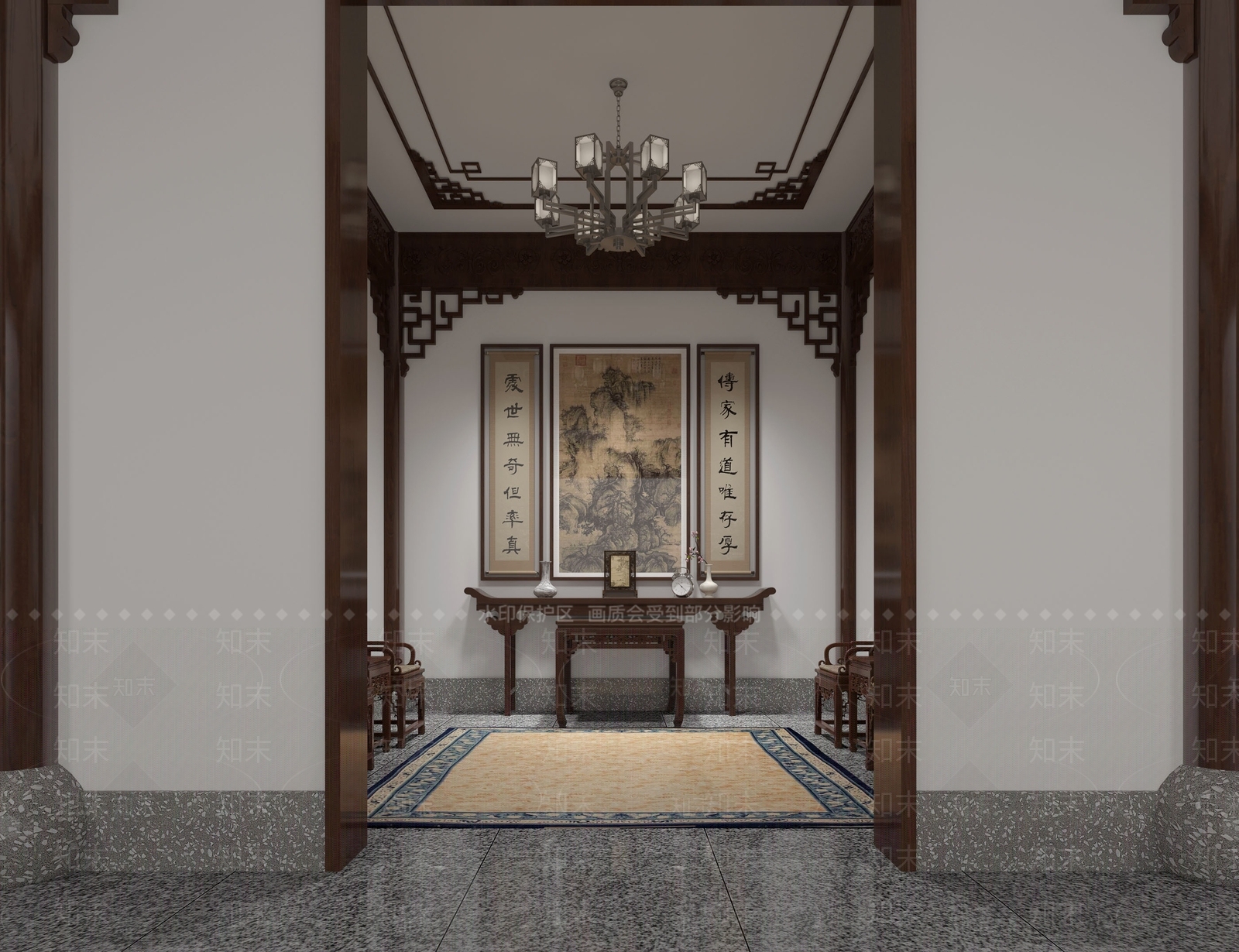 中式祠堂3D模型下载【ID:1105035486】