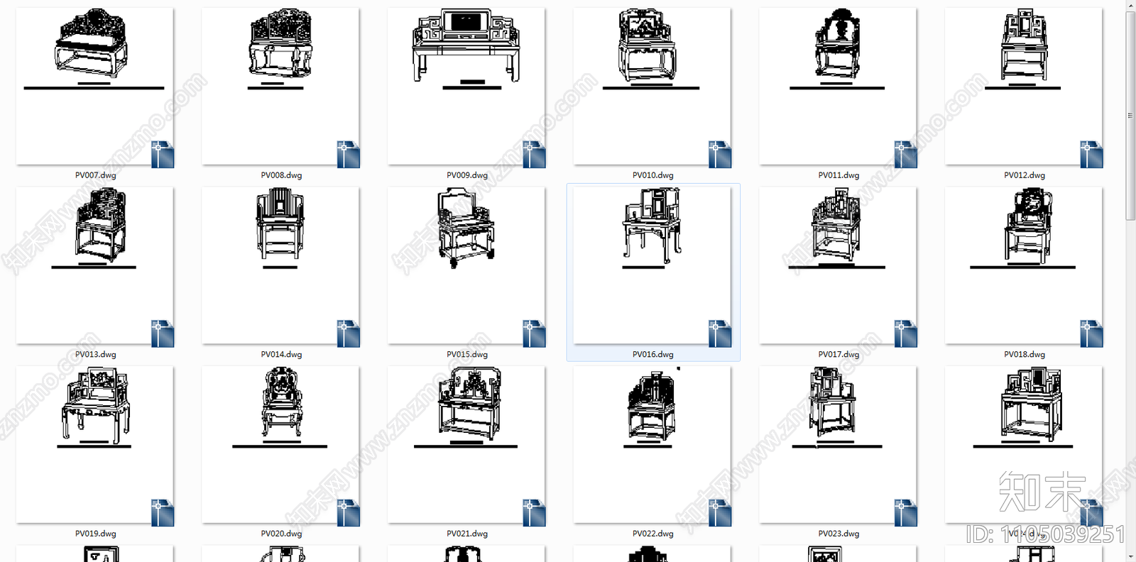 651件明清家具CAD图集施工图下载【ID:1105039251】