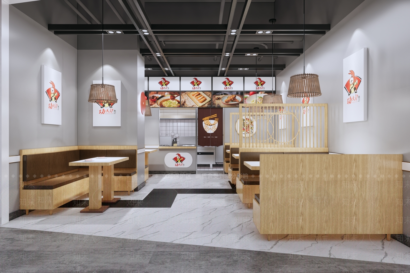 现代快餐店SU模型下载【ID:1105157393】