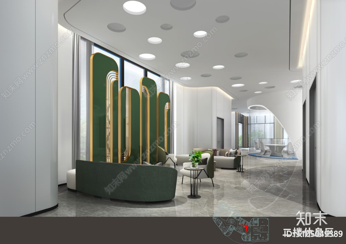 售楼处施工图cad施工图下载【ID:1105049389】