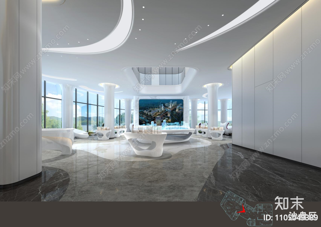 售楼处施工图cad施工图下载【ID:1105049389】