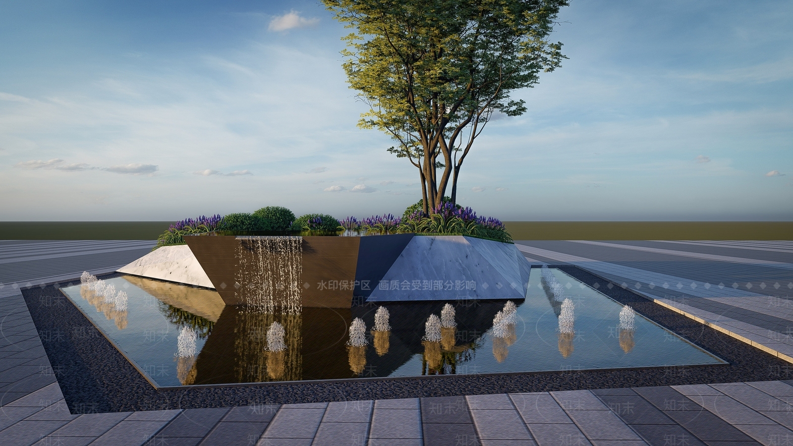 现代水景SU模型下载【ID:1105057035】