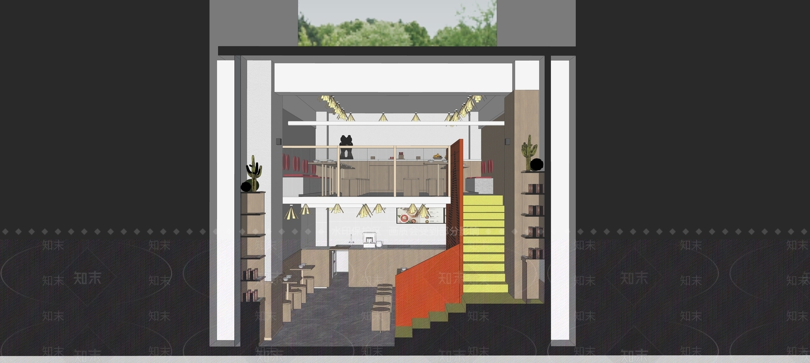 现代快餐店SU模型下载【ID:1105066114】