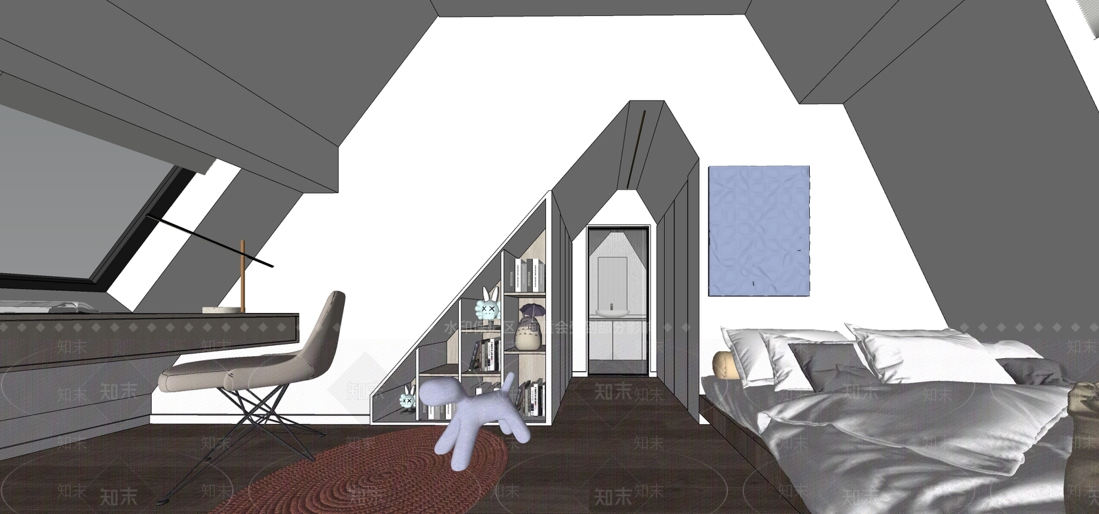 现代儿童房SU模型下载【ID:1105067388】