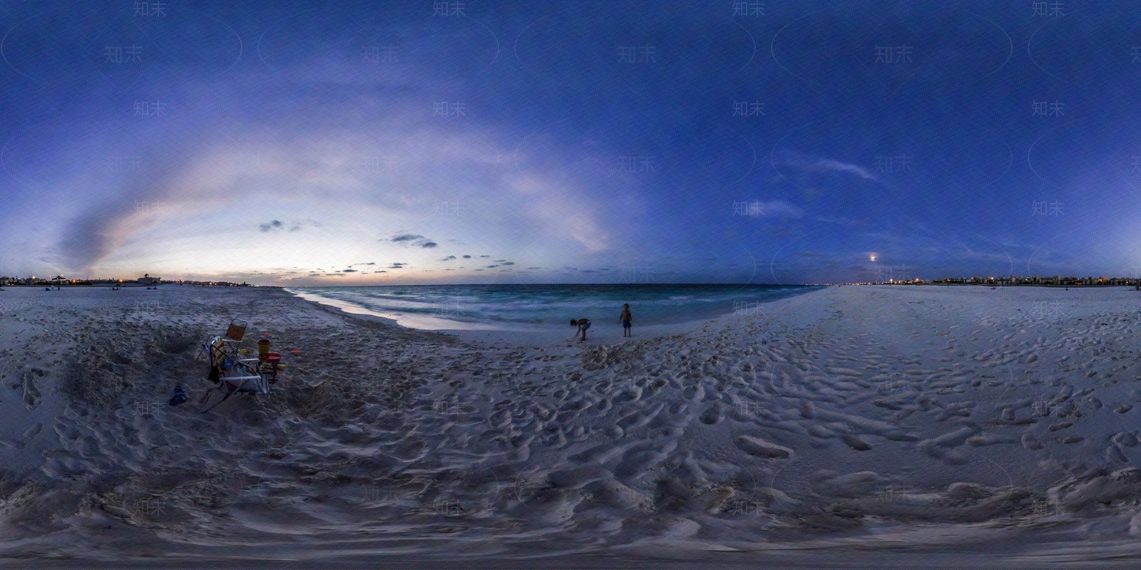 HDR沙滩黄昏全景贴图下载【ID:1105071839】