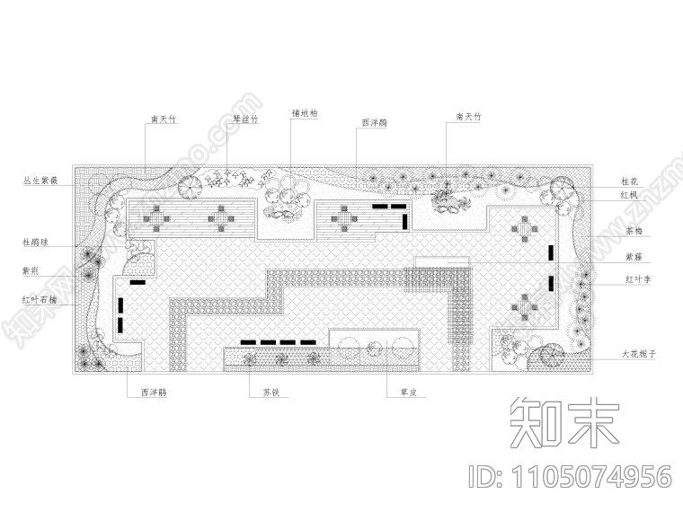 90套屋顶花园设计方案CADcad施工图下载【ID:1105074956】