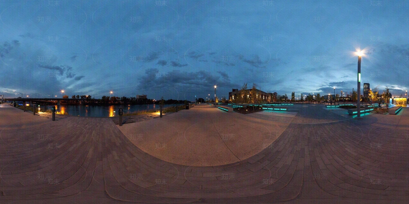 HDR河岸小城夜景贴图下载【ID:1105075211】