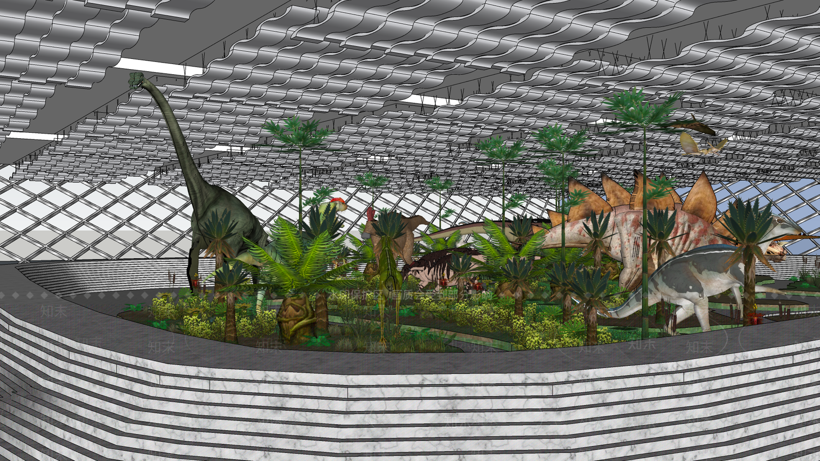 现代商业展厅SU模型下载【ID:1105079220】