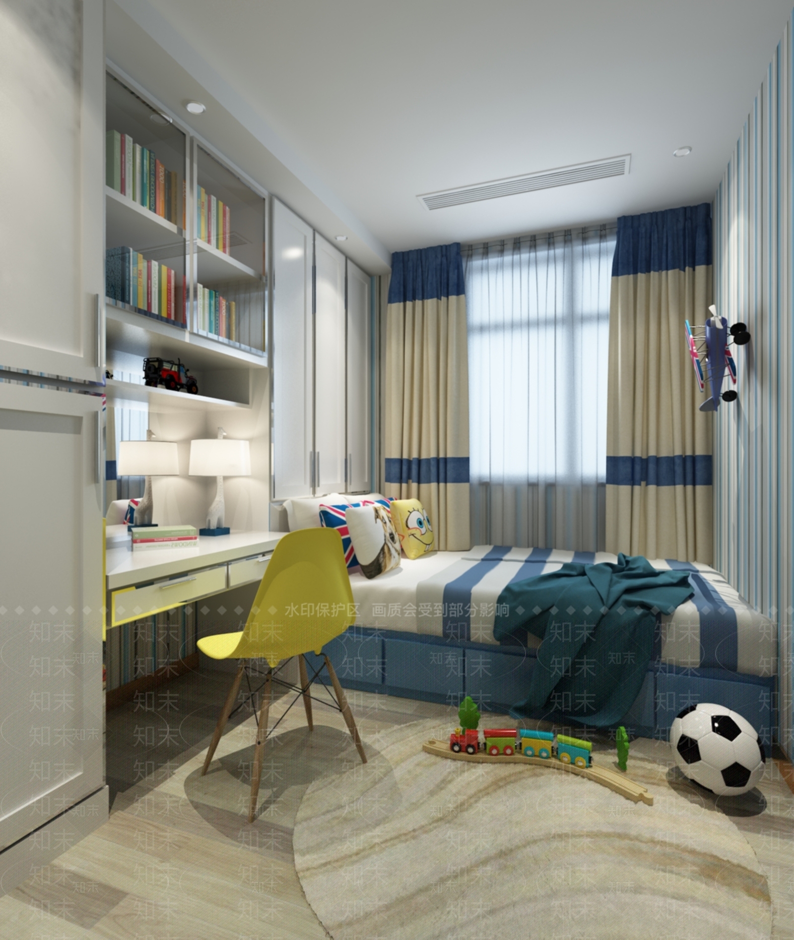 现代儿童房SU模型下载【ID:1105079899】
