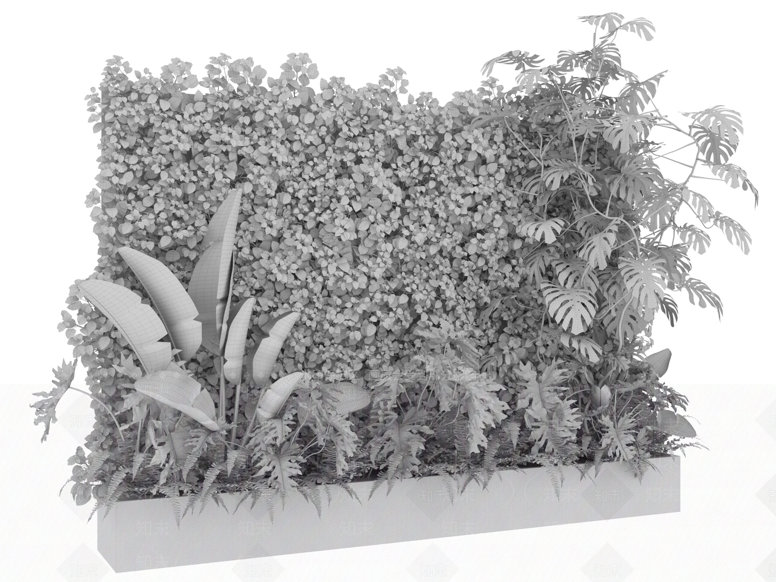 现代植物堆3D模型下载【ID:1105085842】