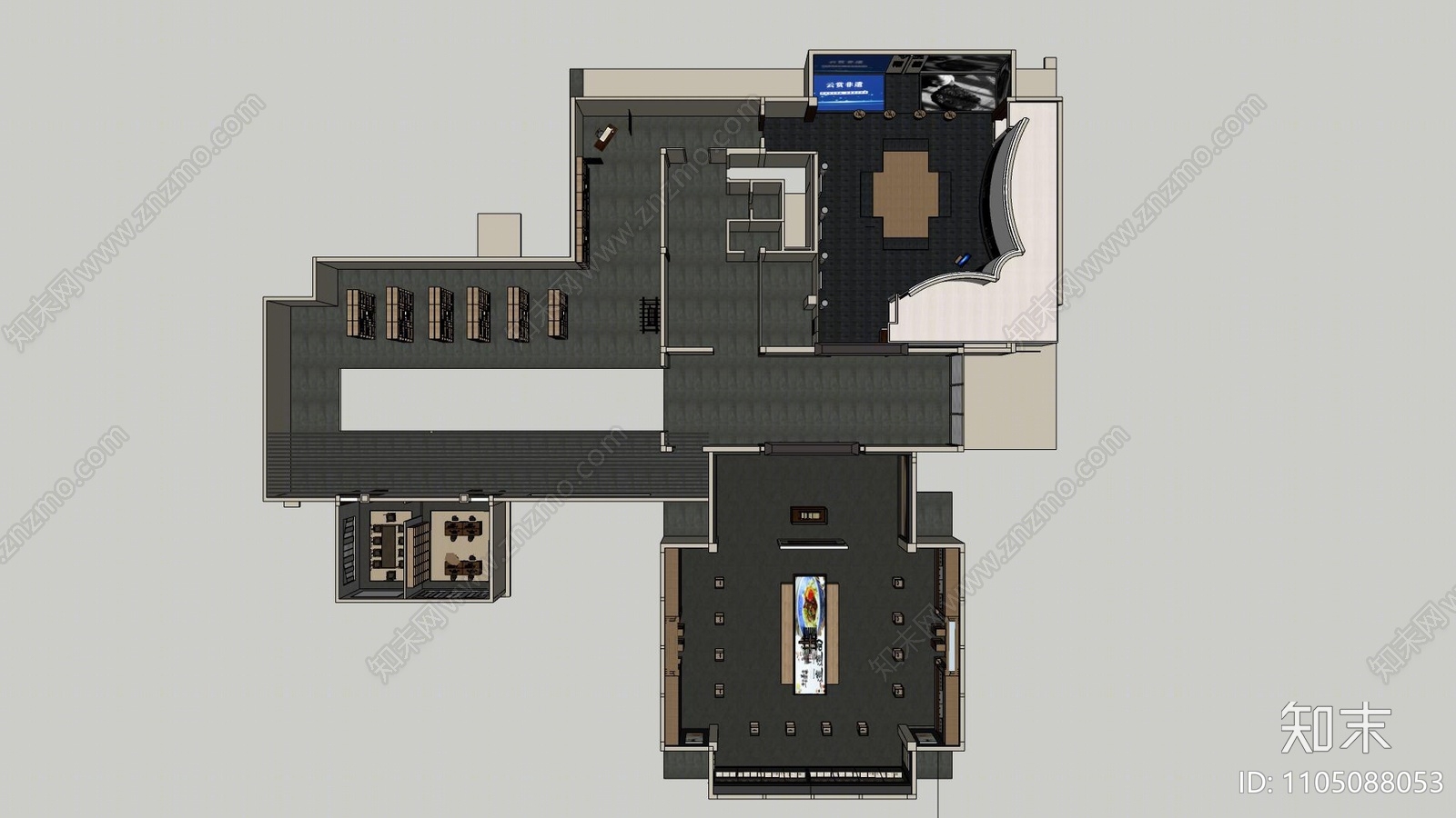 新中式非遗博物馆SU模型下载【ID:1105088053】