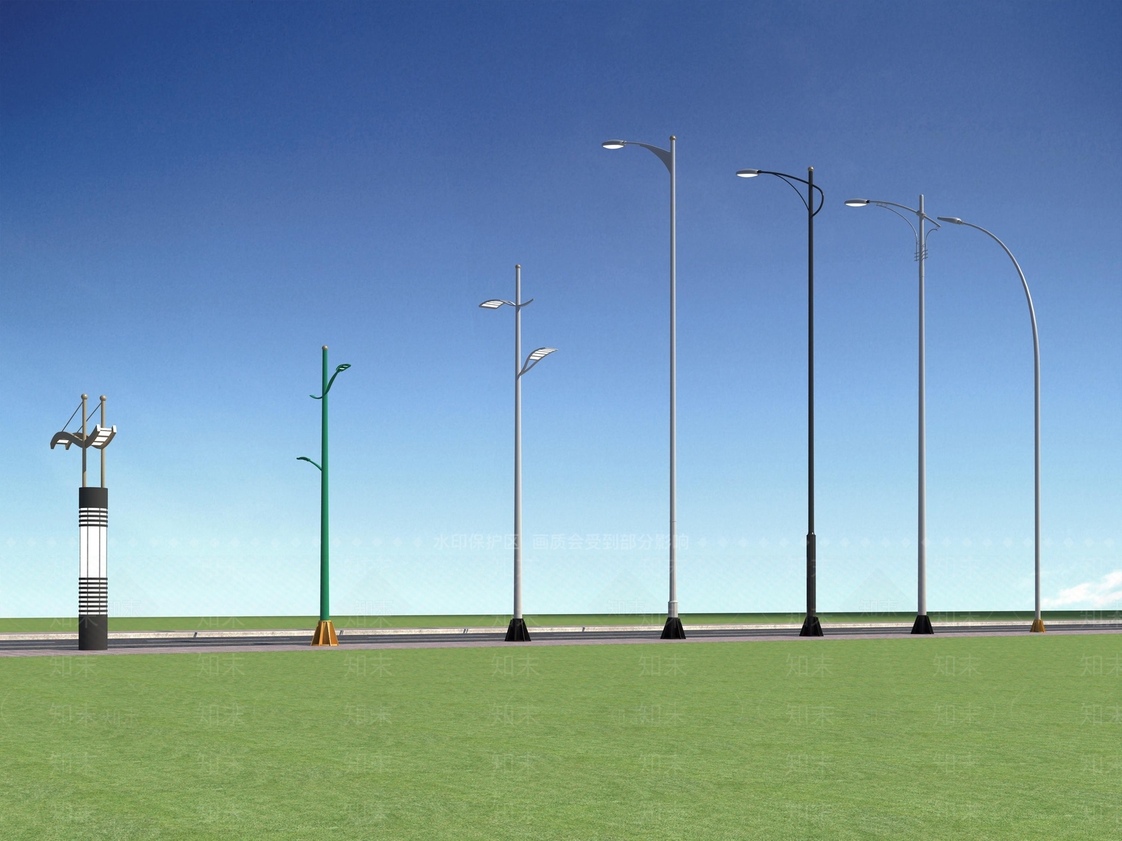 现代路灯3D模型下载【ID:1105090822】