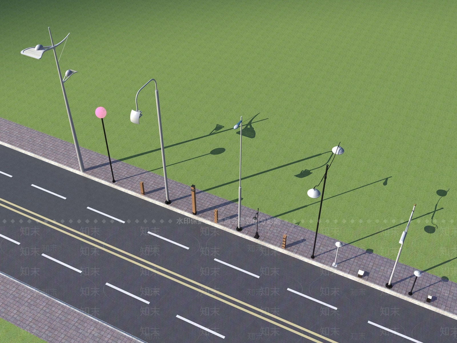 现代路灯3D模型下载【ID:1105090888】
