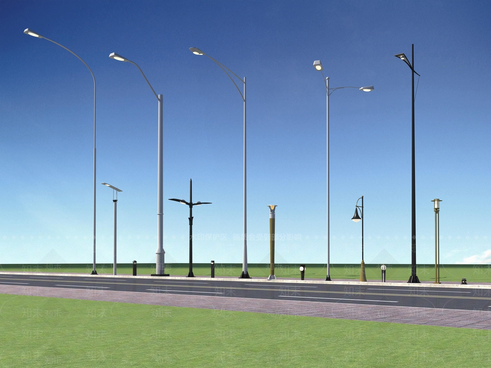 现代路灯3D模型下载【ID:1105090926】