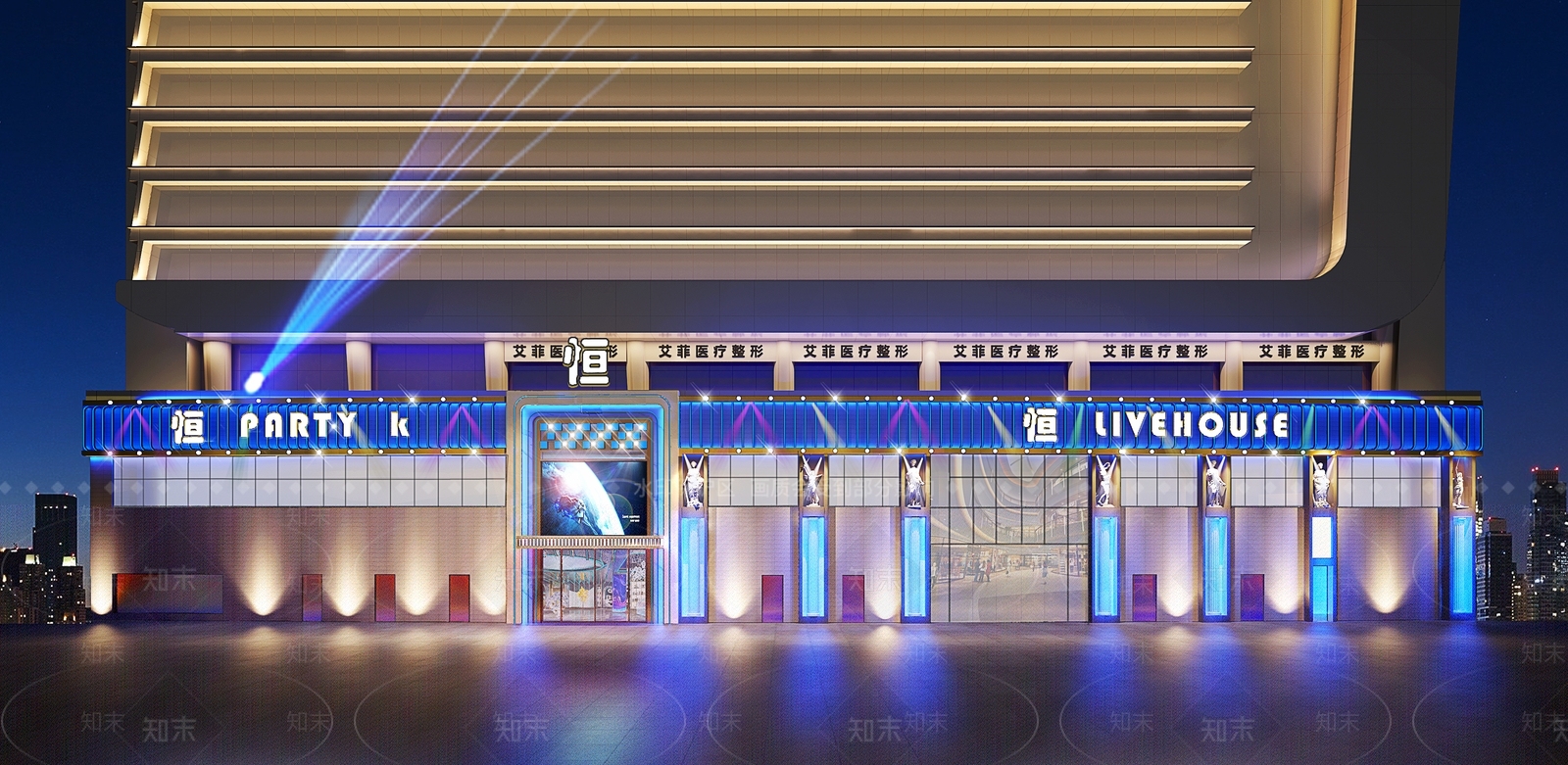 新古典KTV门头门面3D模型下载【ID:1105095445】