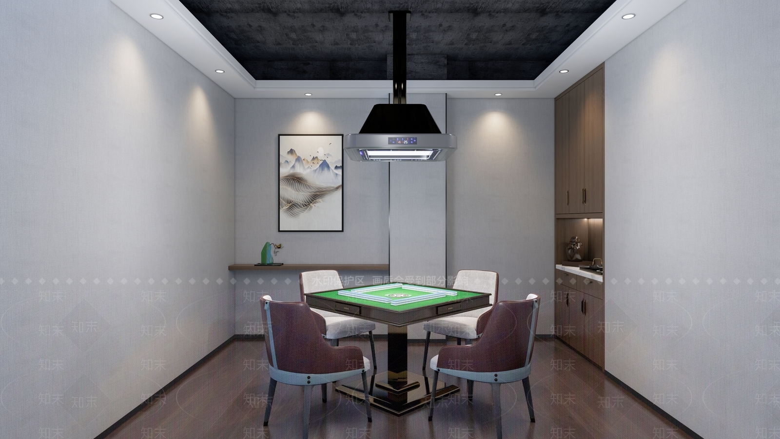 现代棋牌室SU模型下载【ID:1105097407】