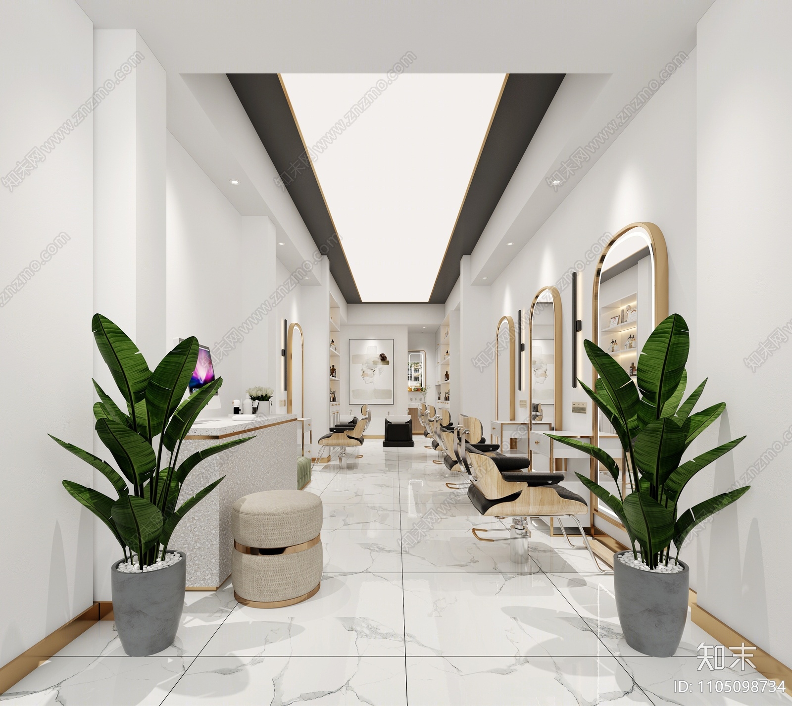现代美发店3D模型下载【ID:1105098734】