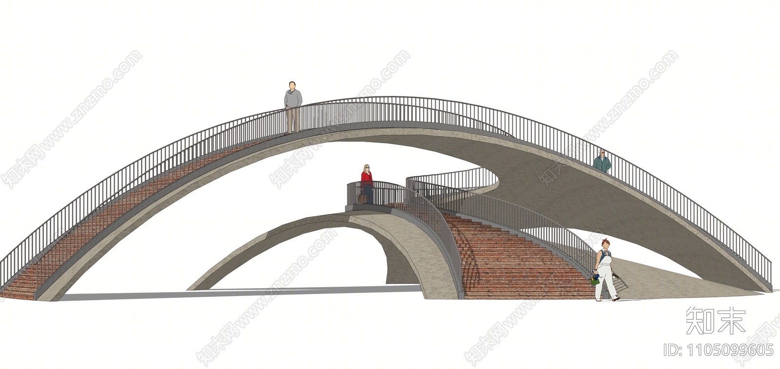 现代景观桥SU模型下载【ID:1105099605】