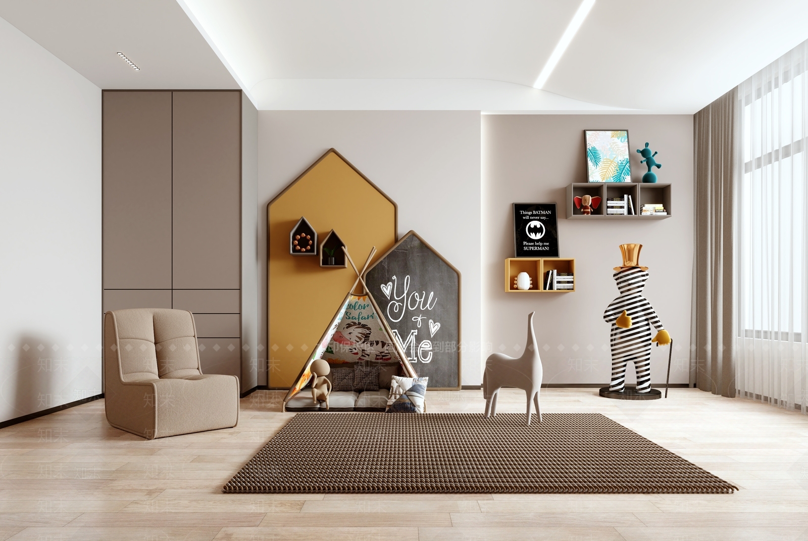 现代儿童玩具房3D模型下载【ID:1105100593】