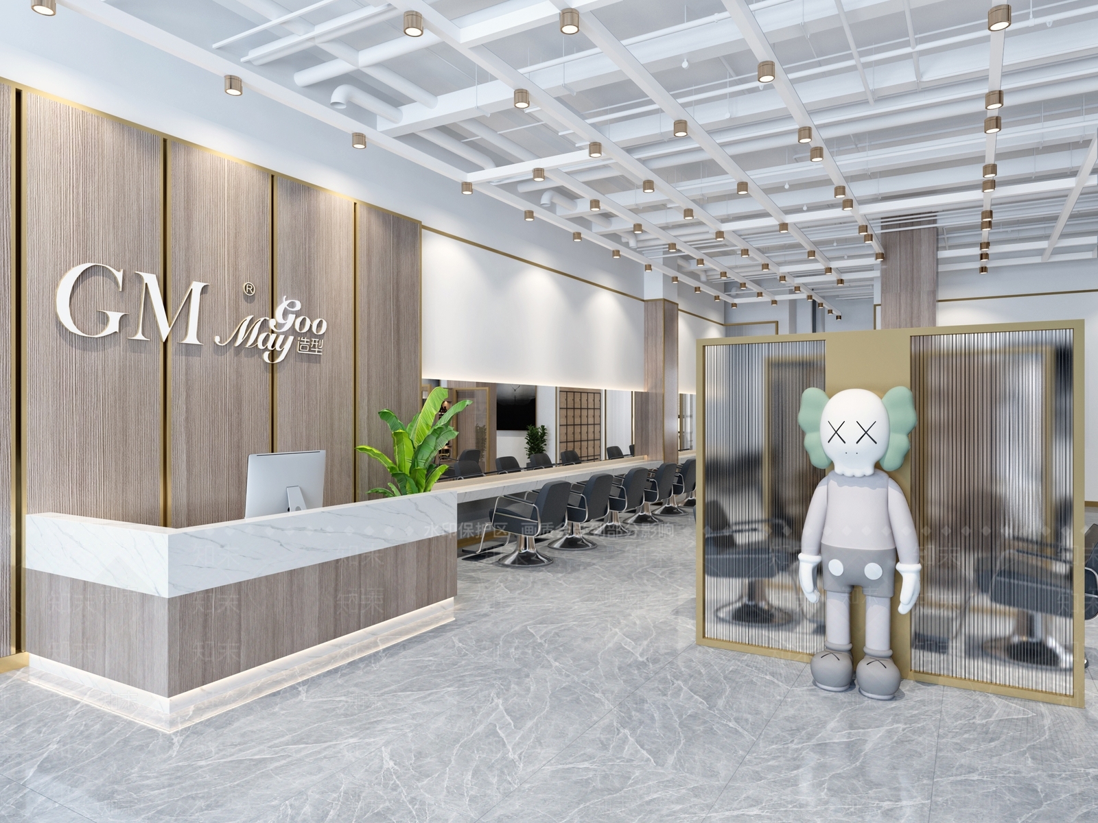 现代美发店3D模型下载【ID:1105102137】