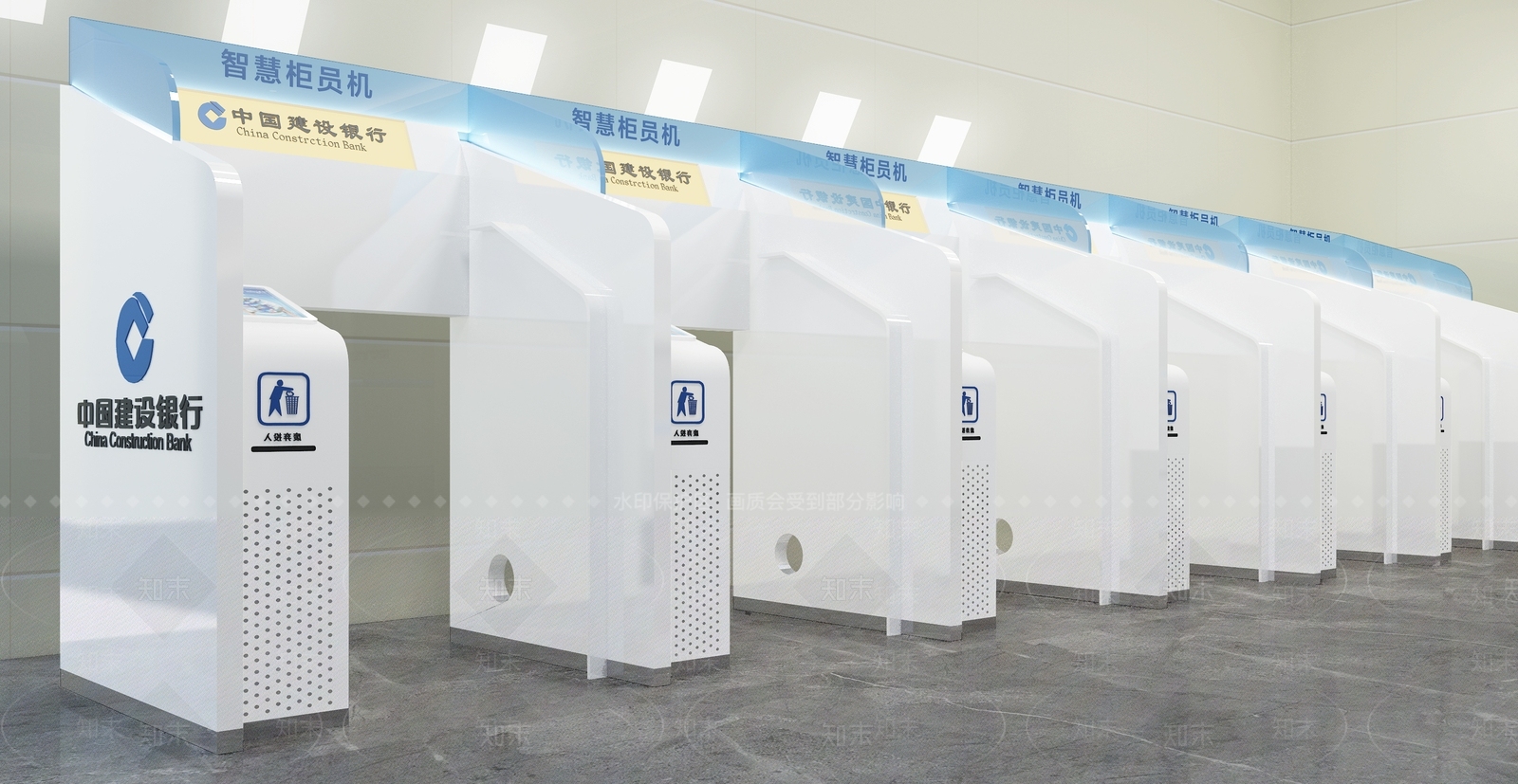 现代建设银行ATM取款机3D模型下载【ID:1105107078】