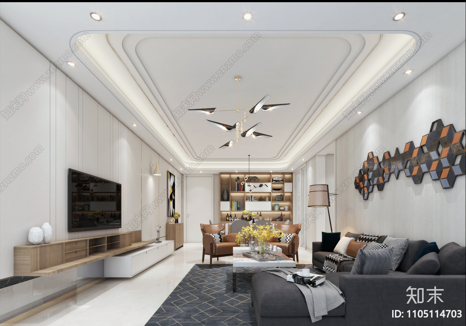 轻奢家装CAD施工图下载【ID:1105114703】