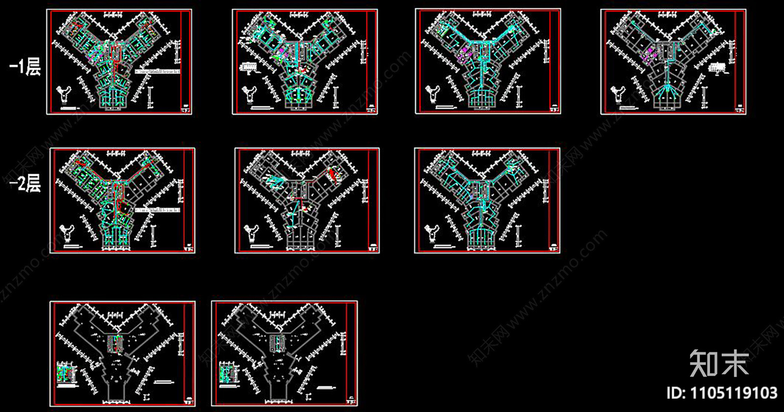 住宅照明消防CAD施工图下载【ID:1105119103】