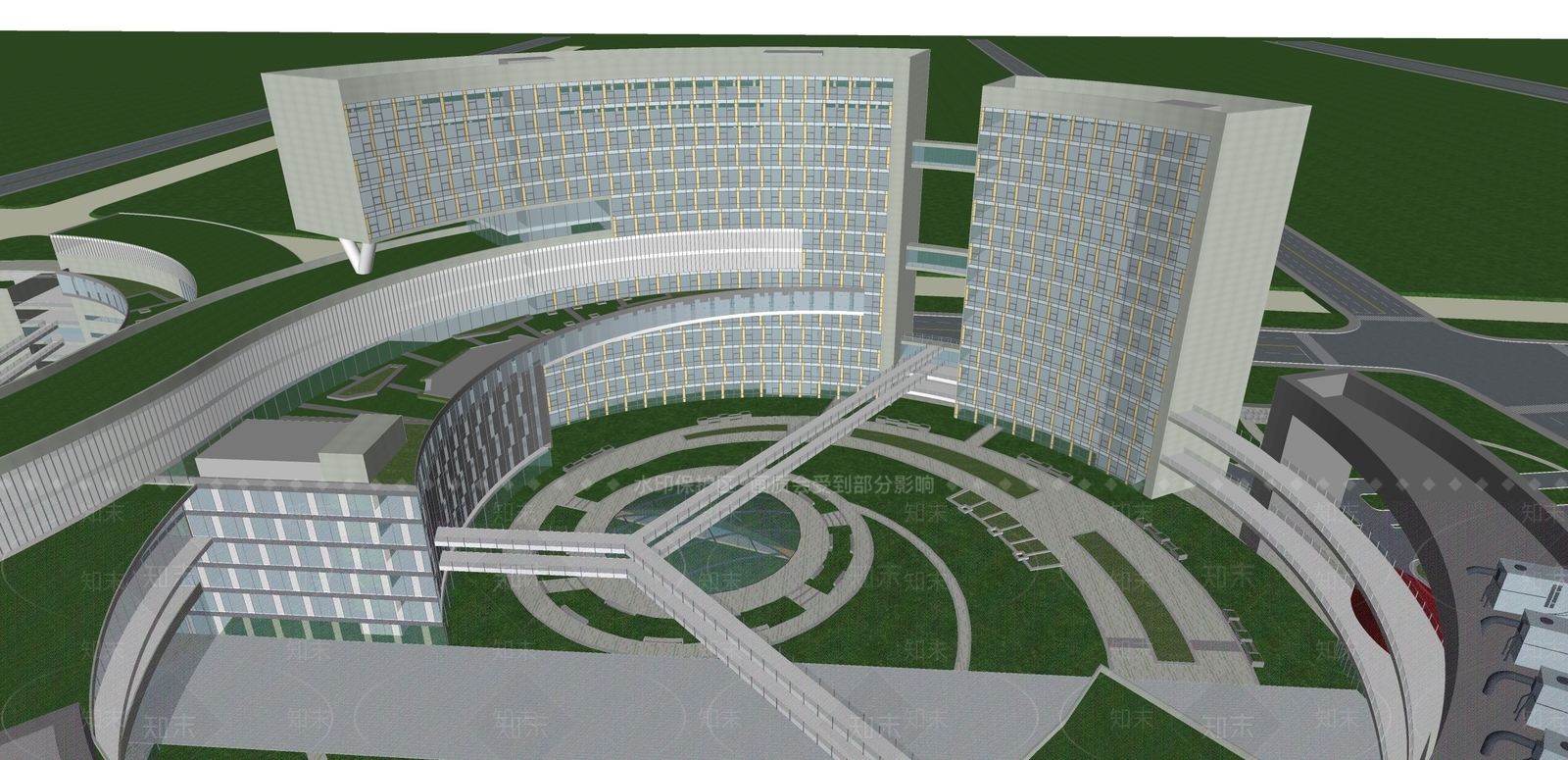 现代医疗建筑SU模型下载【ID:1105121220】