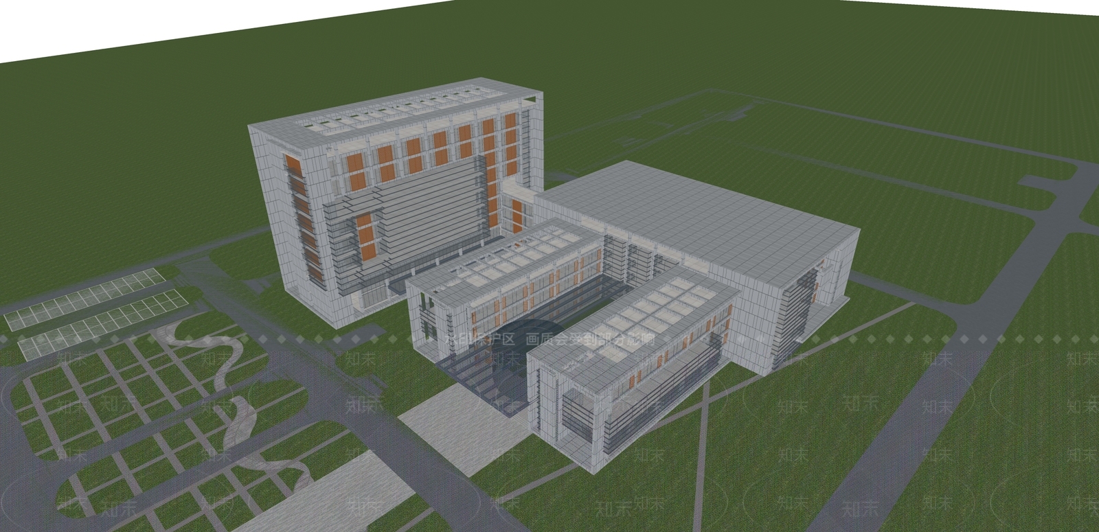 现代医疗建筑SU模型下载【ID:1105121493】