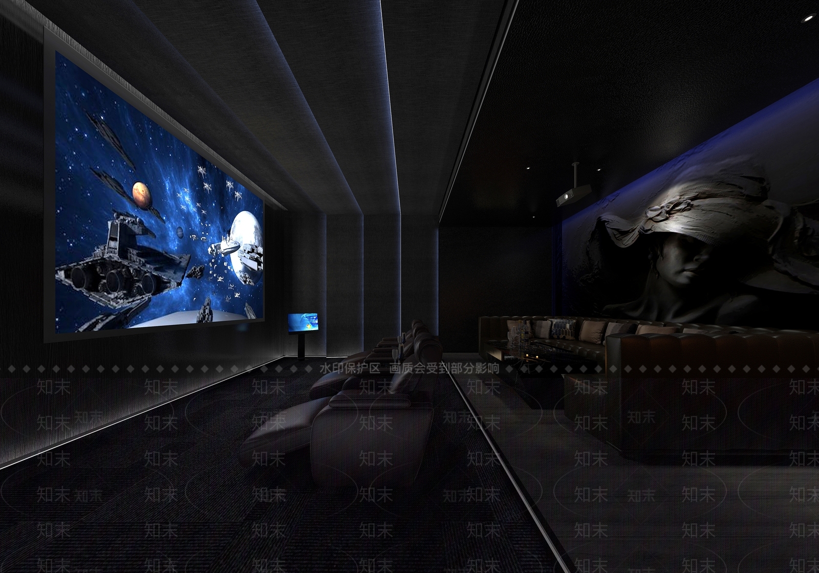 现代家居影音室3D模型下载【ID:1105128213】