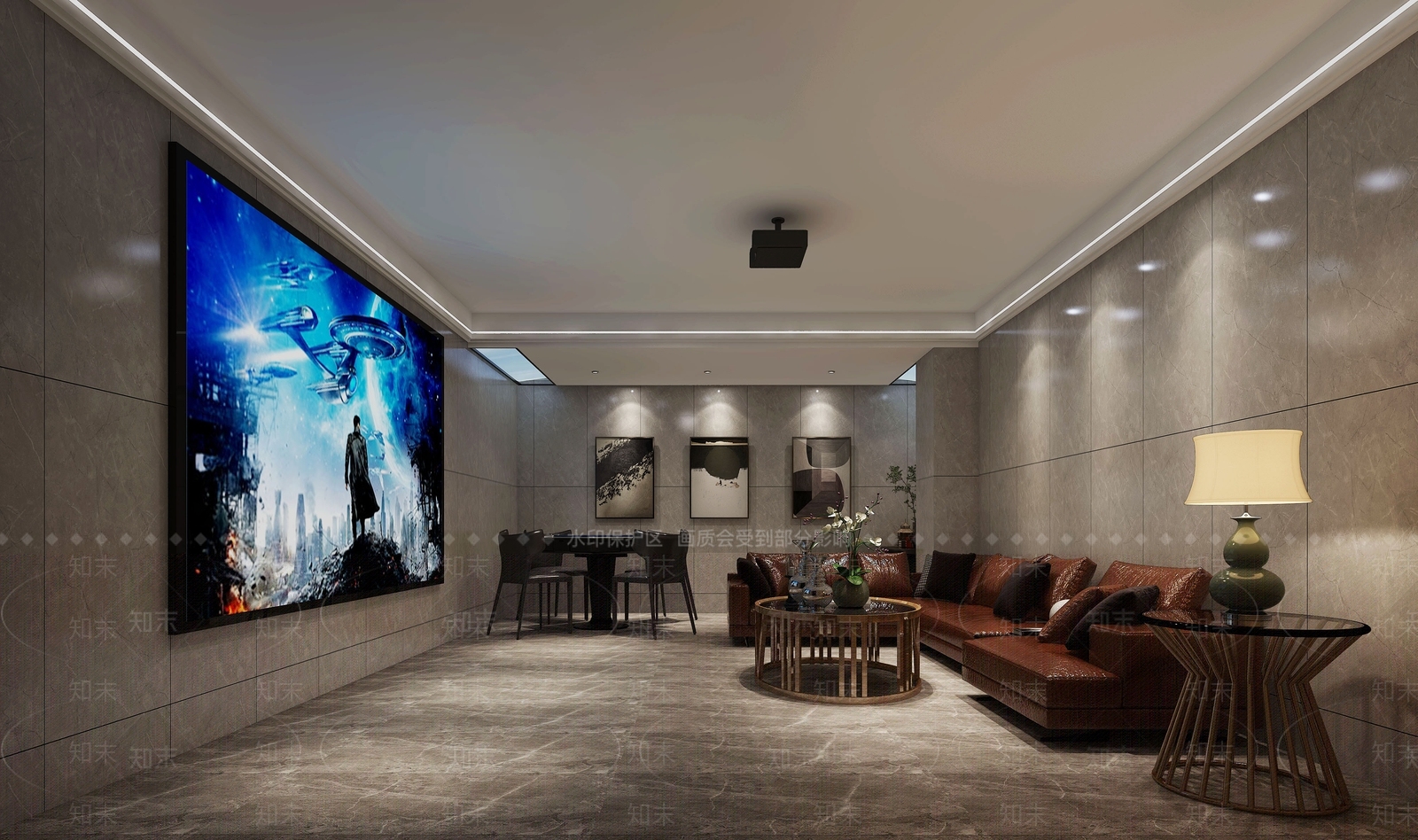 现代家居影音室3D模型下载【ID:1105134426】