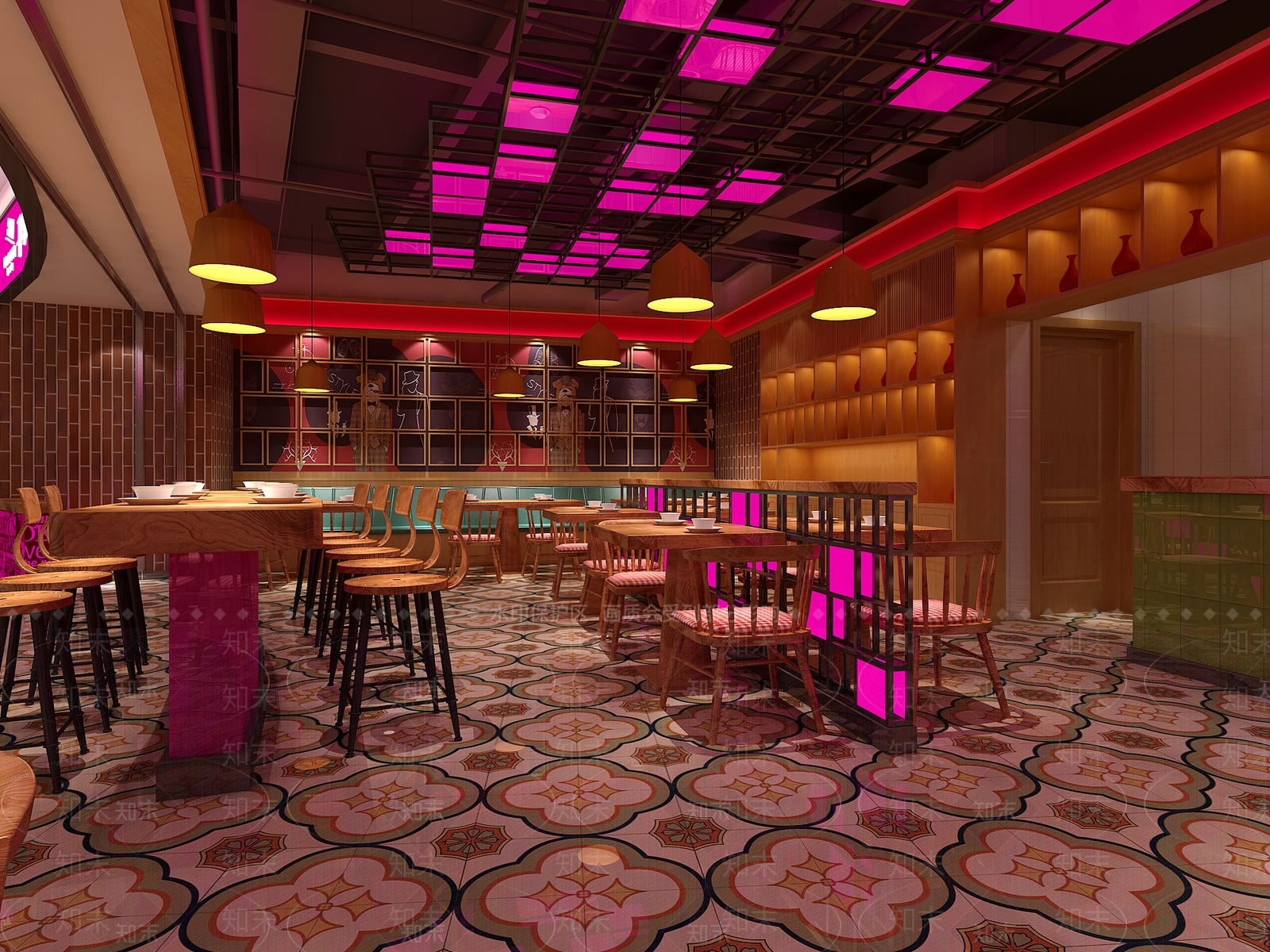 现代火锅店3D模型下载【ID:1105138245】
