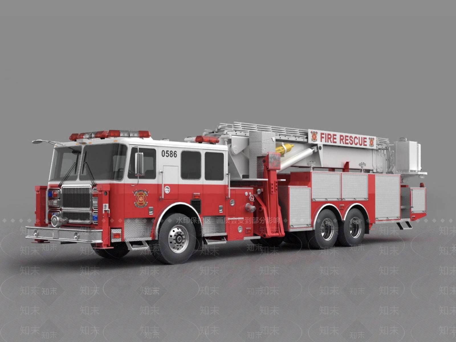 现代消防车3D模型下载【ID:1105142312】