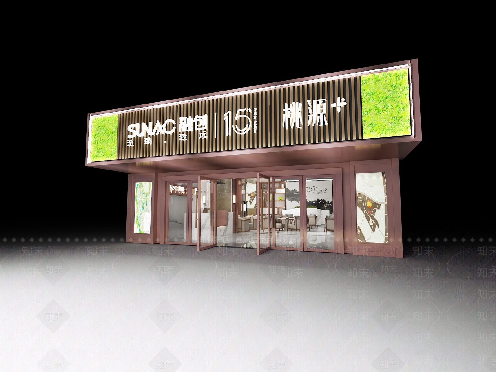 新中式售楼处内部SU模型下载【ID:1107433655】