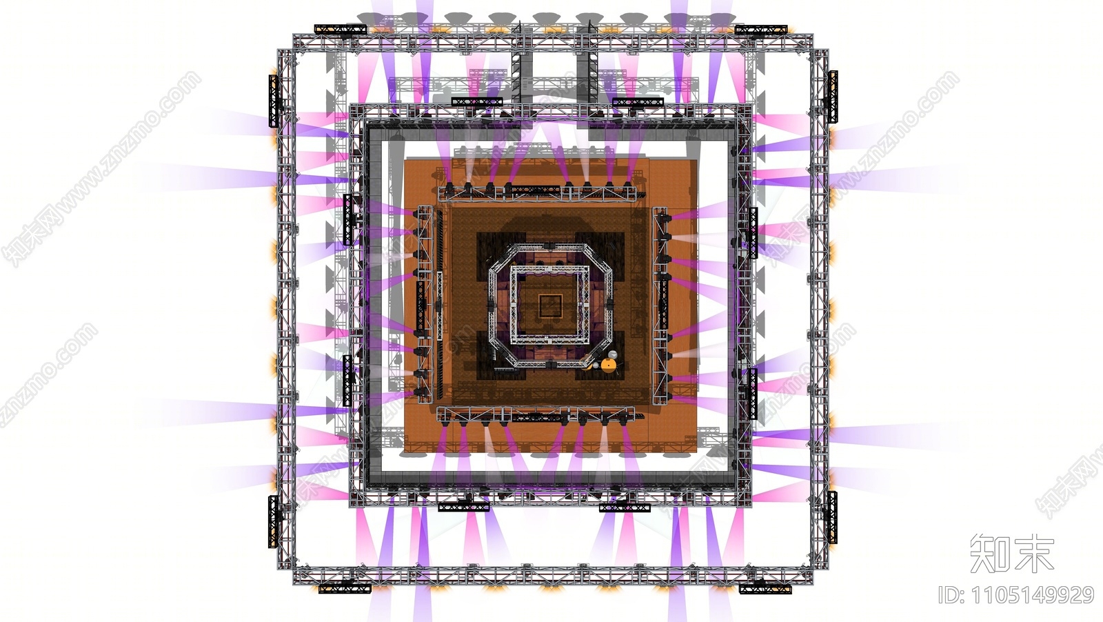 现代钢架舞台SU模型下载【ID:1105149929】