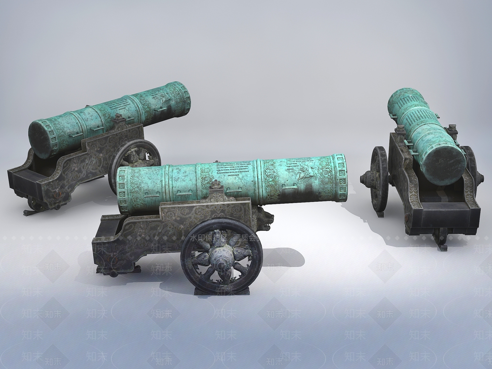 欧式古典火炮青铜炮3d模型 Id 知末3d模型网