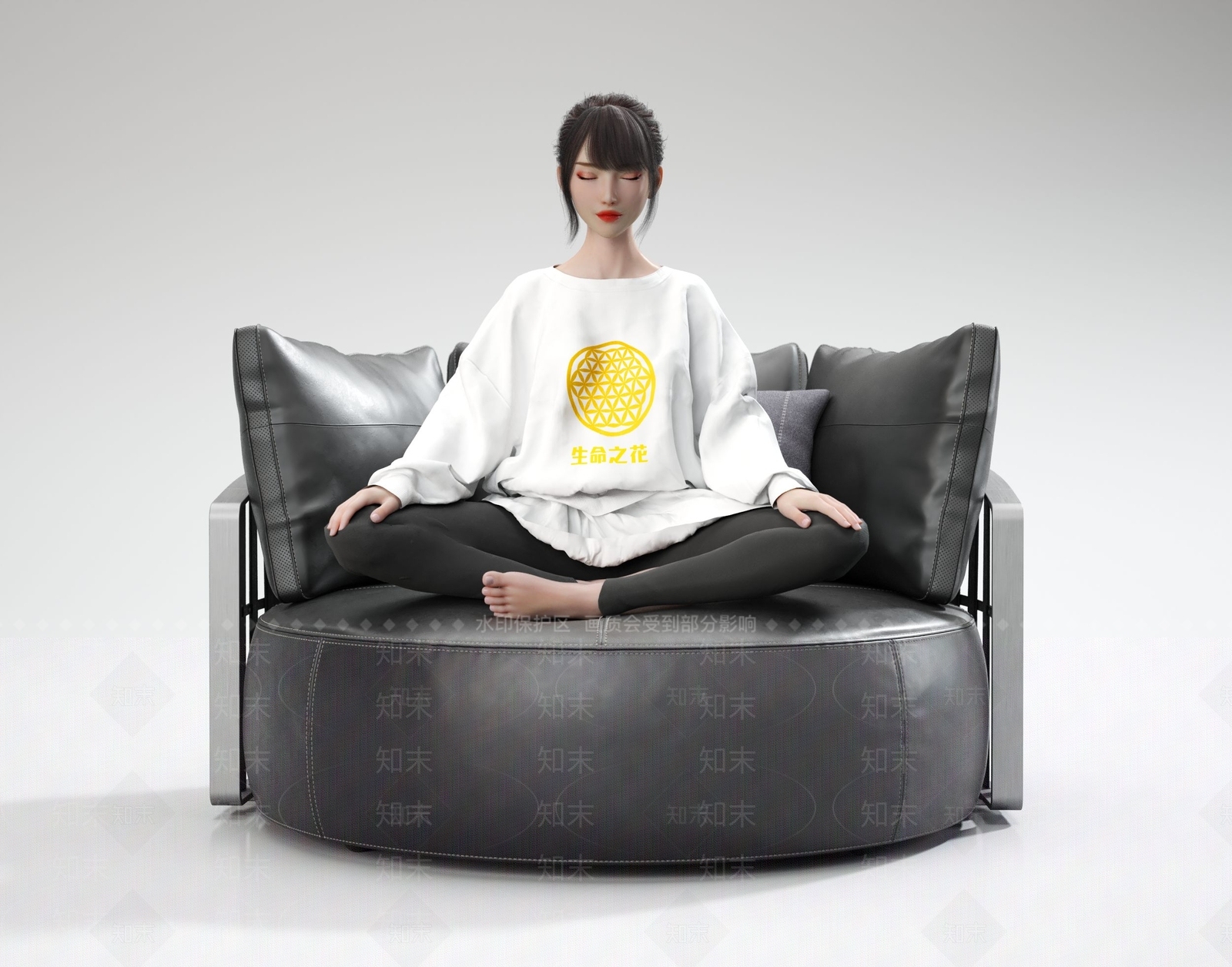 现代冥想女性SU模型下载【ID:1105156561】