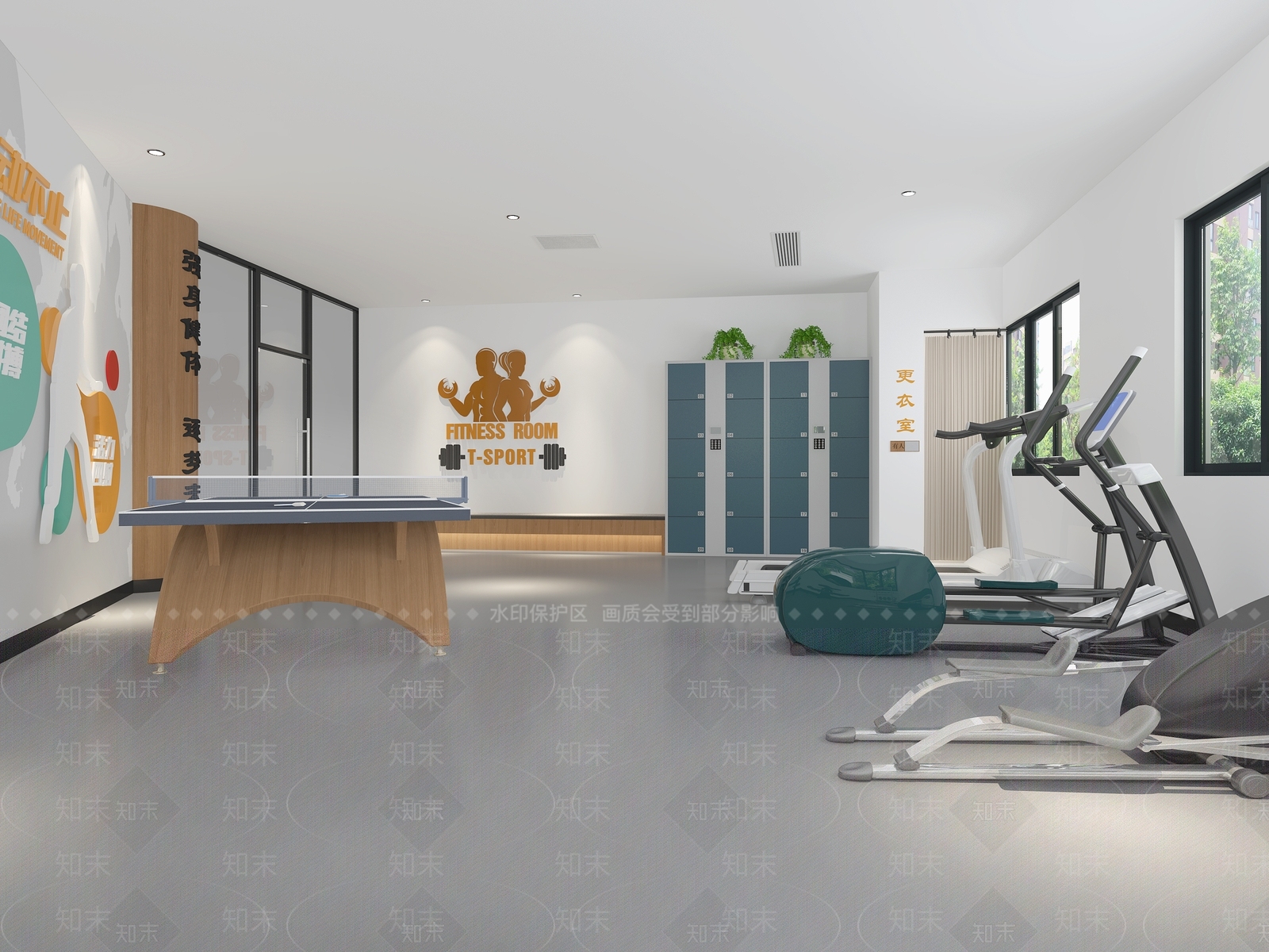 现代健身房3D模型下载【ID:1105159919】