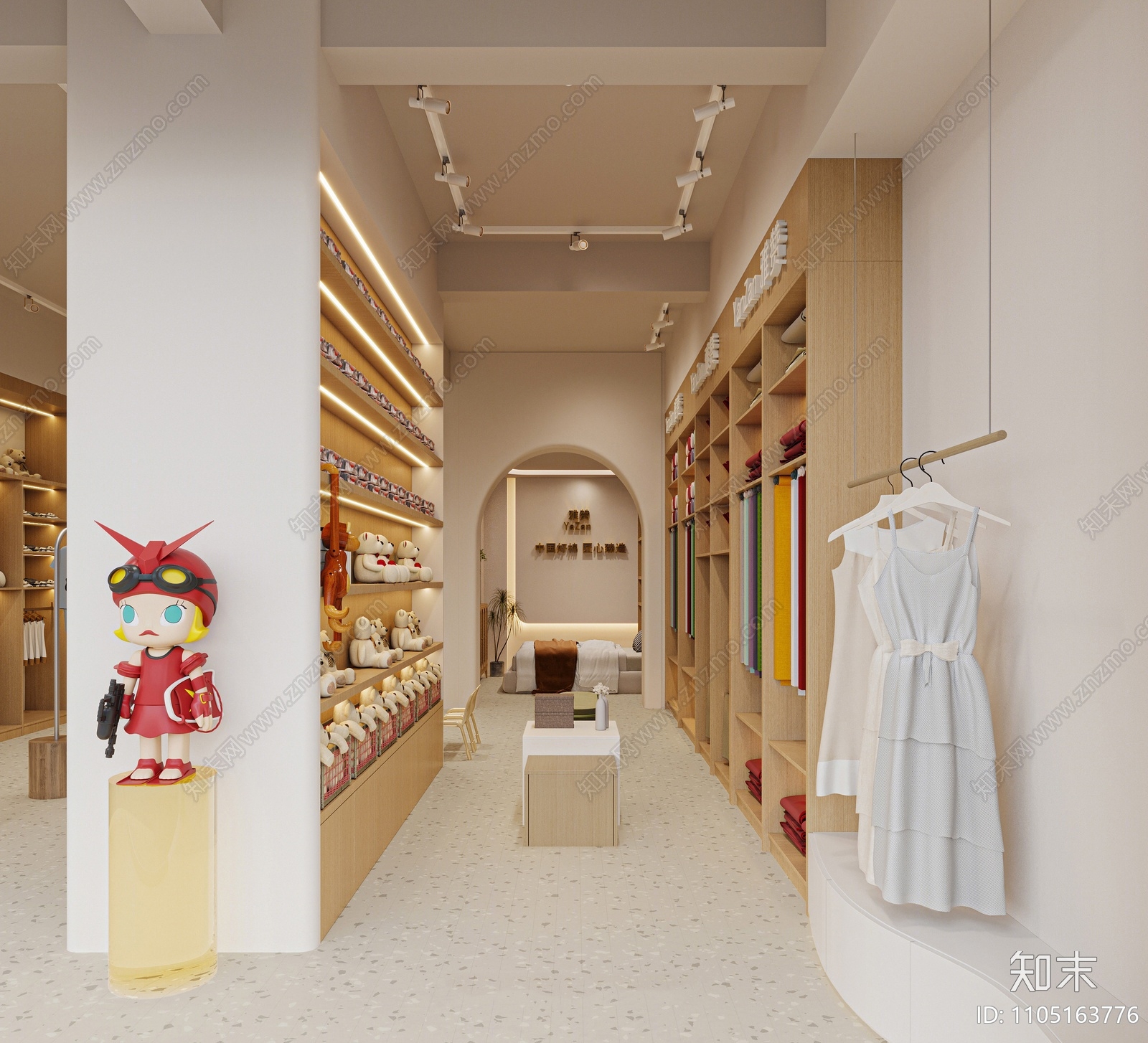 现代服儿童装鞋店3D模型下载【ID:1105163776】