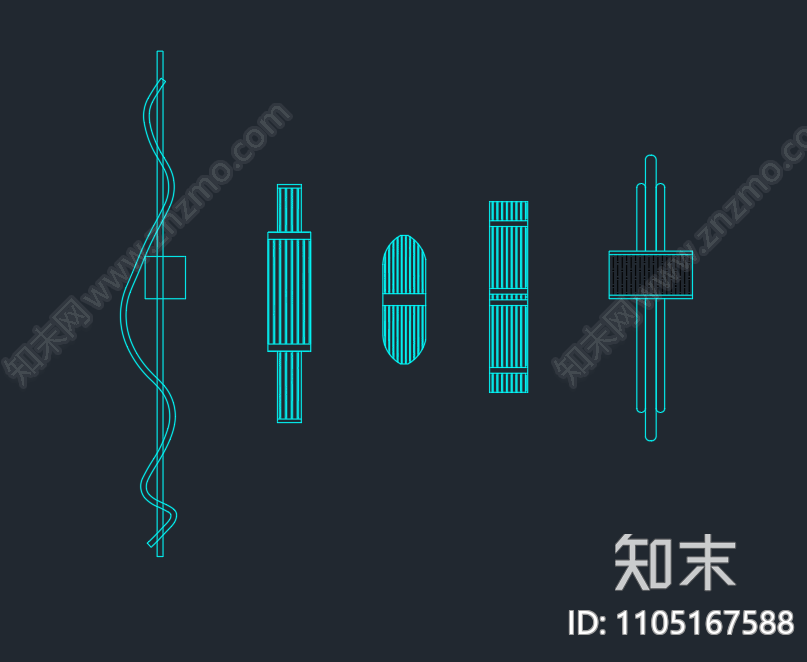 挂件壁灯cad施工图下载【ID:1105167588】