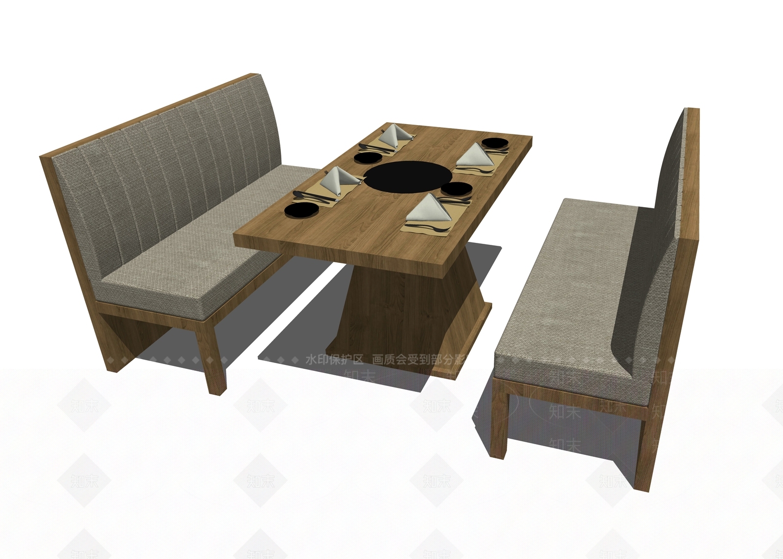 现代餐桌椅SU模型下载【ID:1105167814】