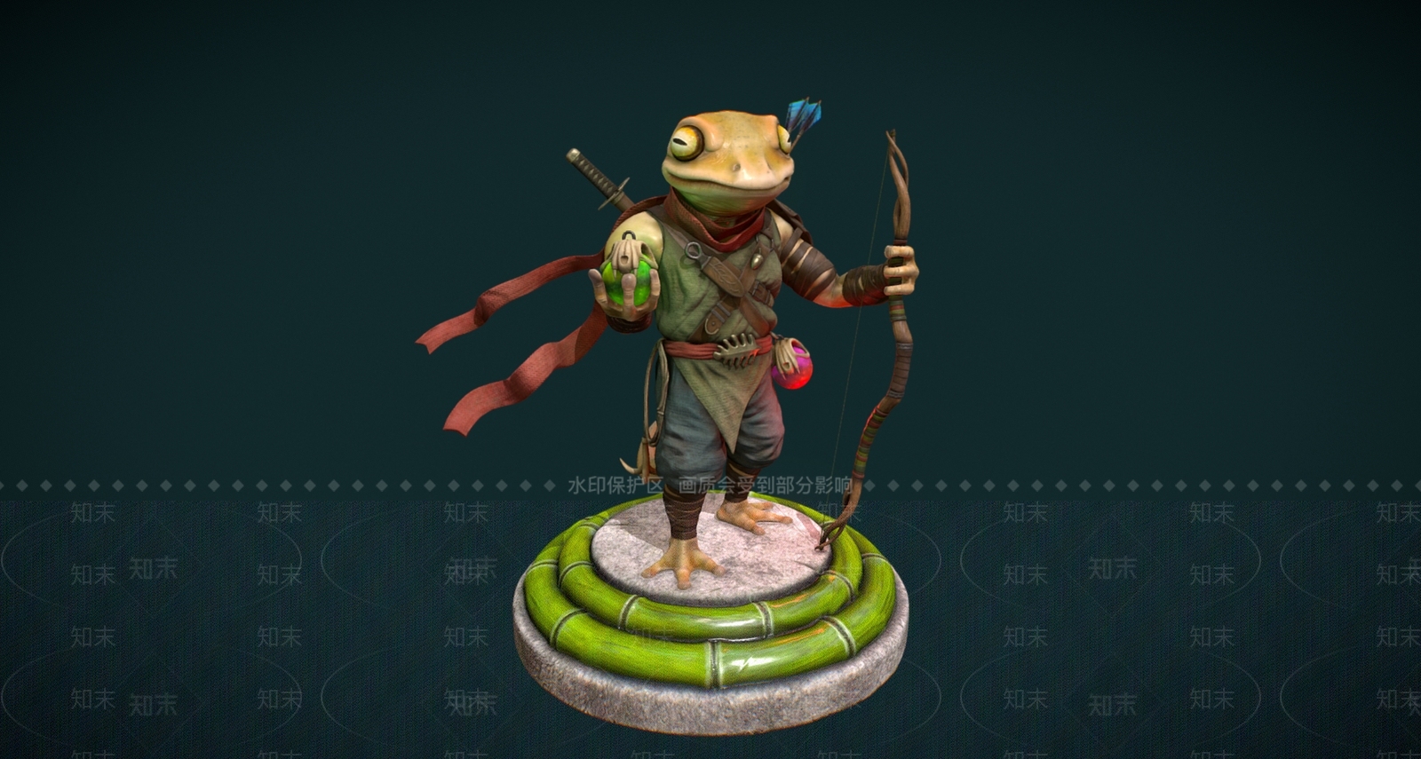 现代忍者蟾蜍卡通角色3D模型下载【ID:1105168551】